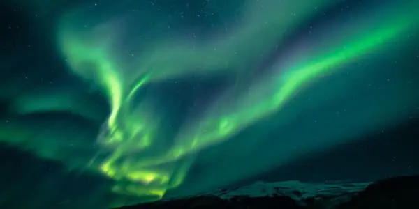 Polarlichter Island Winter