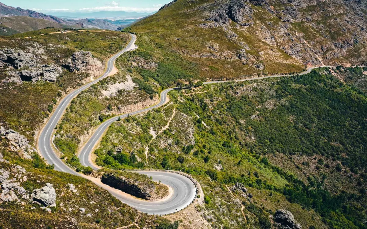 Franschhoek Pass nach Franschhoel in den Winelands