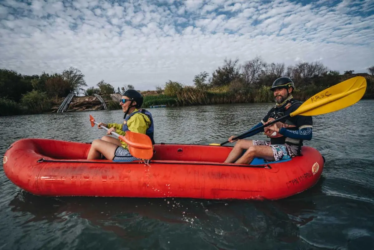 Rafing auf dem Orange River in Südafrika