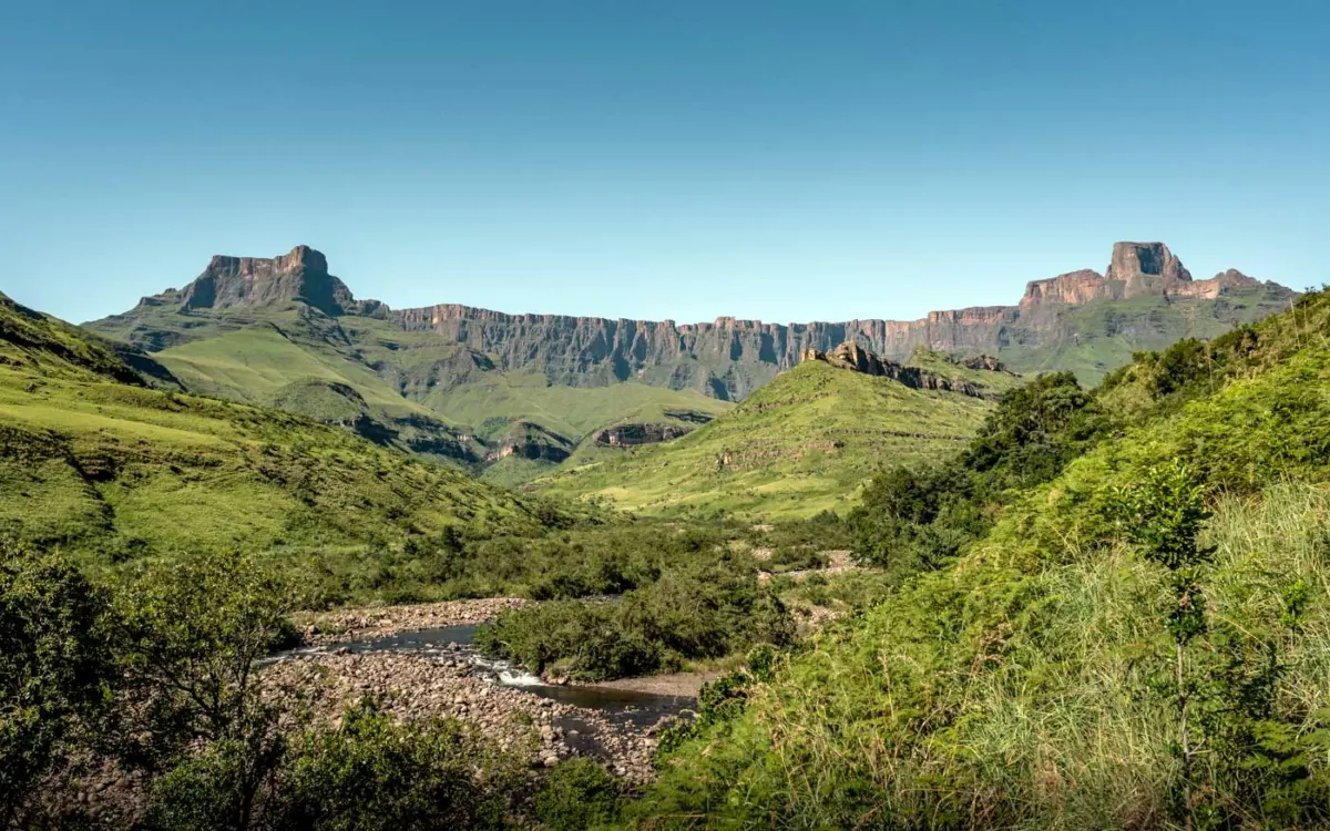 Drakensberge Südafrika Amphitheater Tugela Gorge Trail