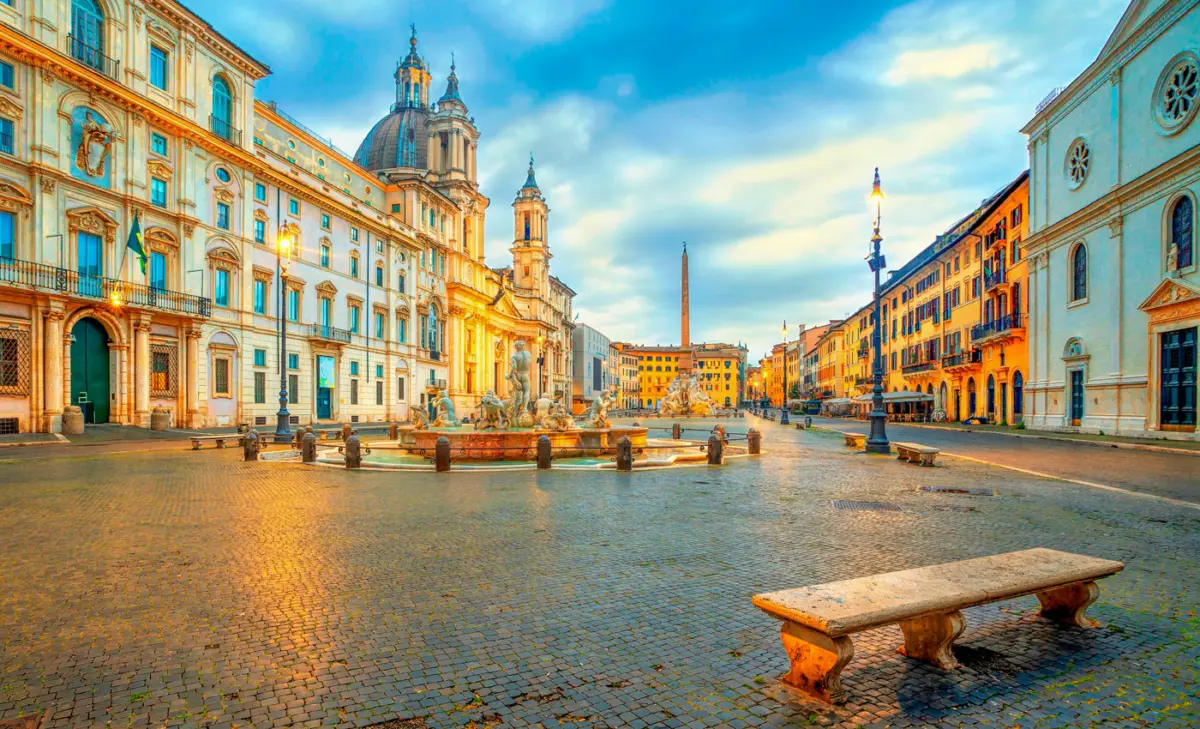 Piazza Navona Rom Sonnenaufgang