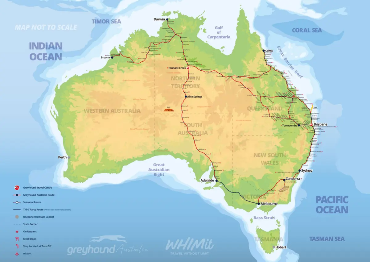 Busnetz Greyhound Australien