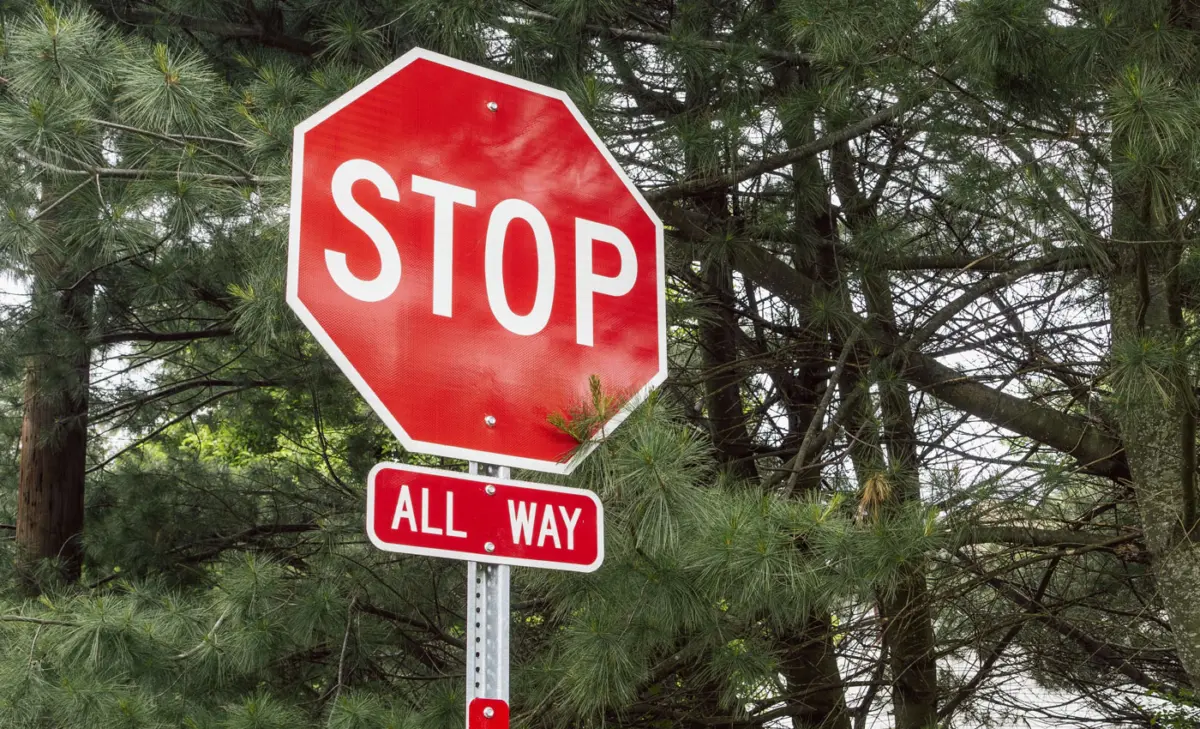 4-Way-Stop-Schild in den USA