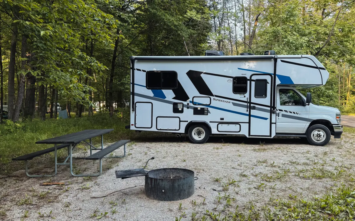 Unser Campingplatz im Peninsula State Park (South Nicolet Bay Campground)