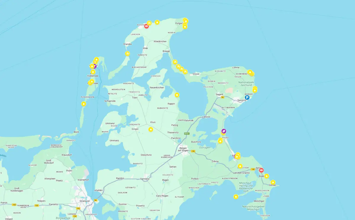 Rügen Karte Sehenswürdigkeiten