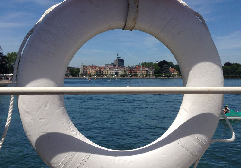Bodensee Schifffahrt: Ausblick auf Konstanz