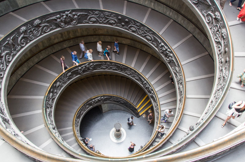 Stairway in Vatican Museum Rome