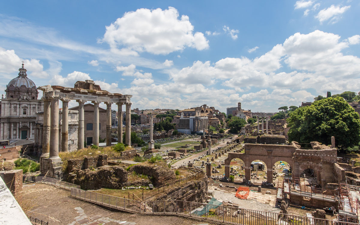 Blick Kapitolhügel auf Forum Romanum