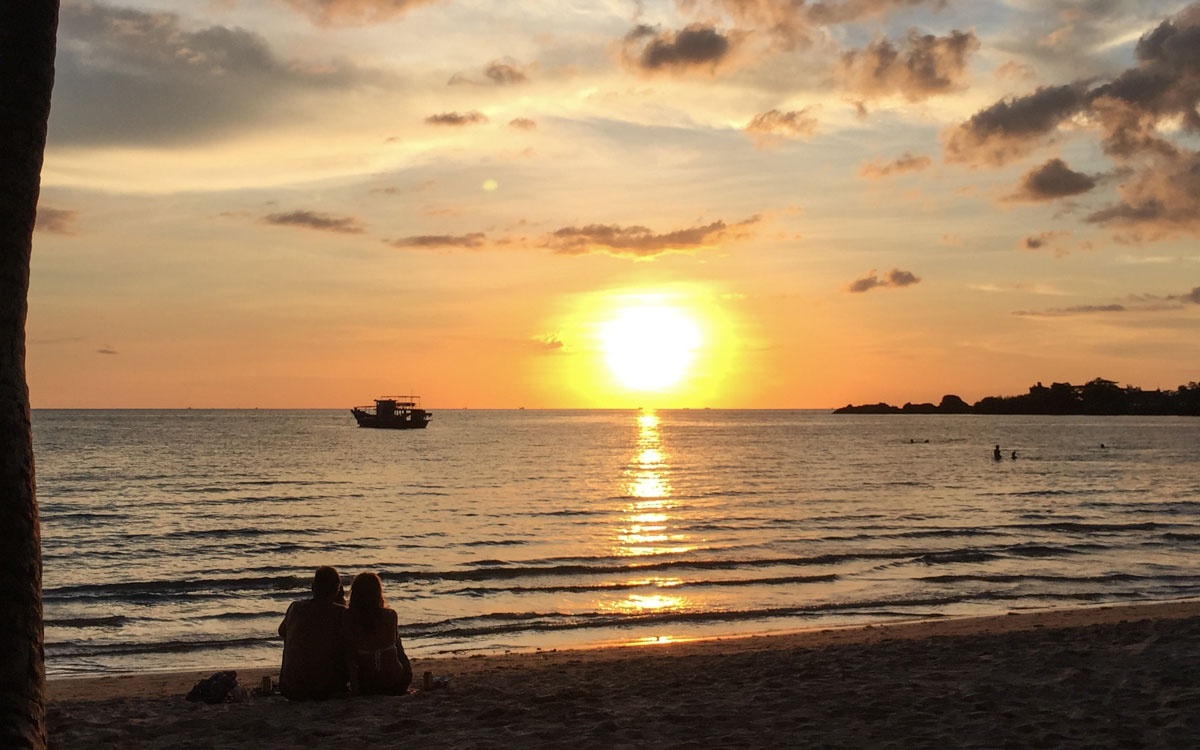 Koh Chang Reisebericht Sonnenuntergang am Strand