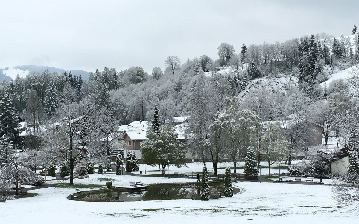 Oberstaufen Allgäu Schnee im April