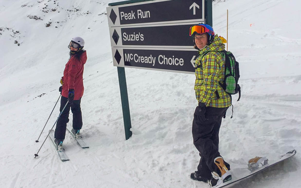 Skifahren Kanada Marmot Basin Katrin und Susi