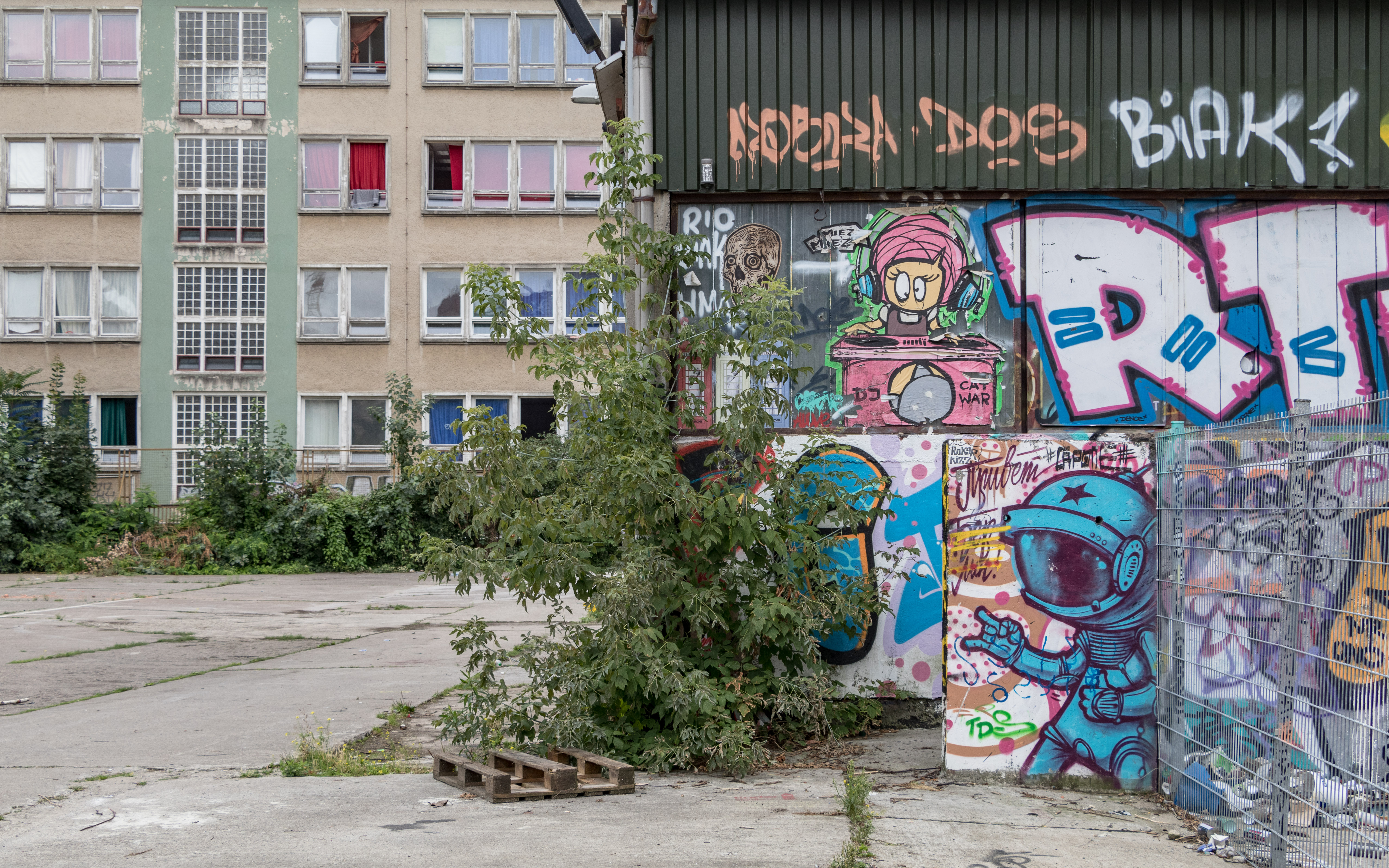 Street Art in Berlin: Die schönsten Orte für Graffiti und Murals 8 Streetart im Hinterhof der Platoon Kunsthalle in Berlin