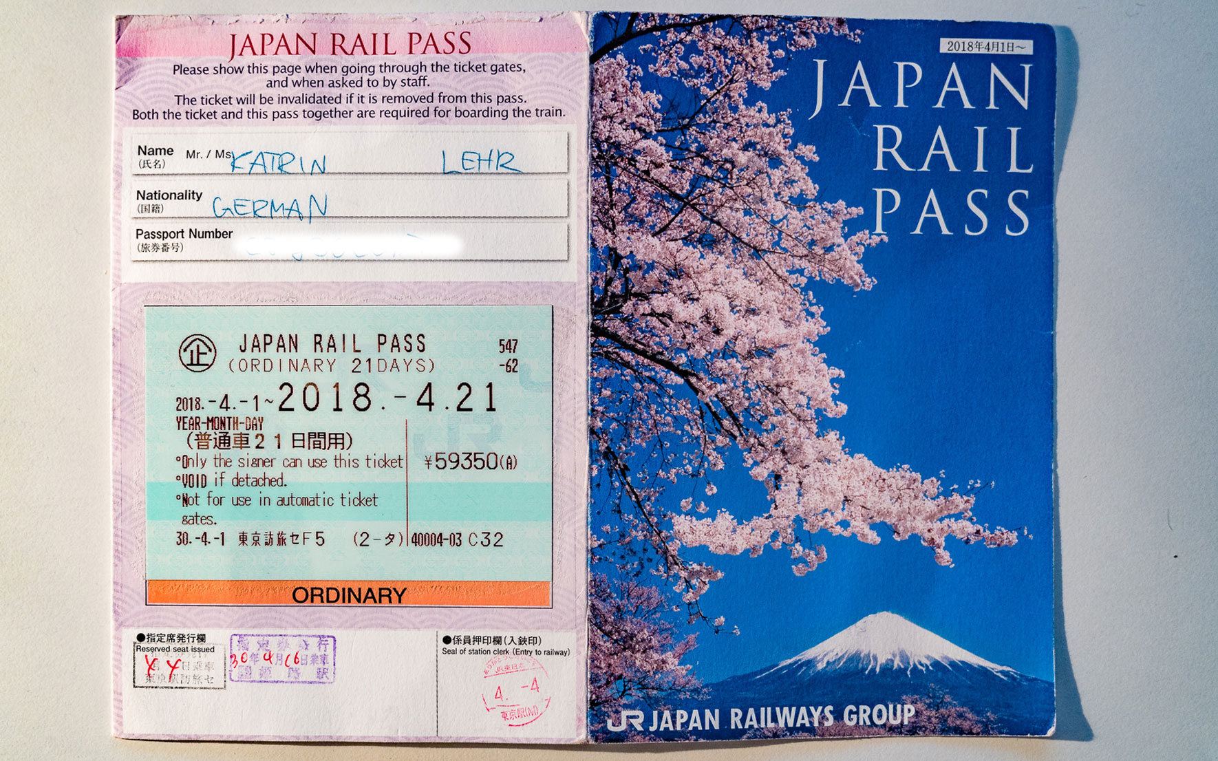 Japan Rail Pass 21 Tage