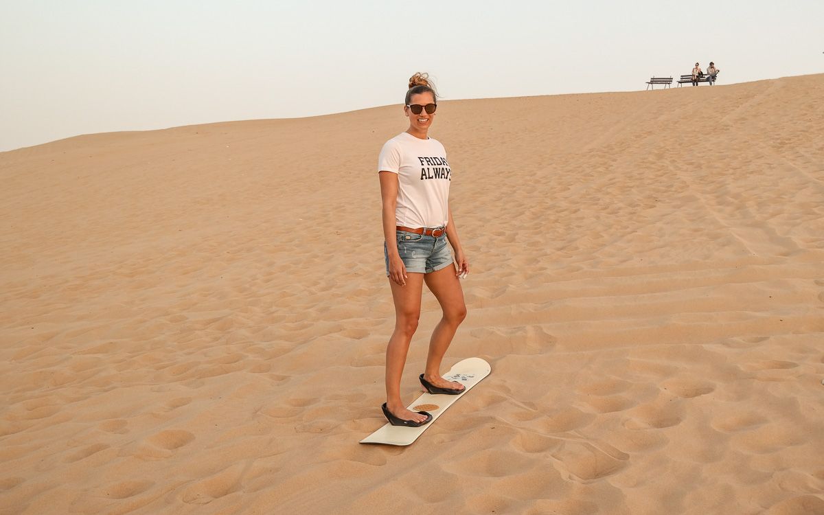 Dubai Tipps Wüstensafari Sandboarden