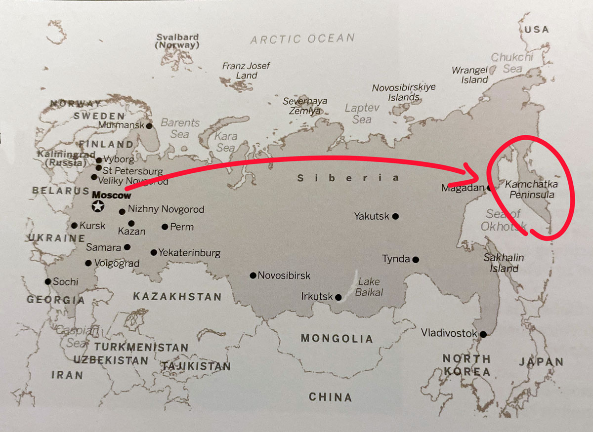 Rusland kaart Kamchatka 