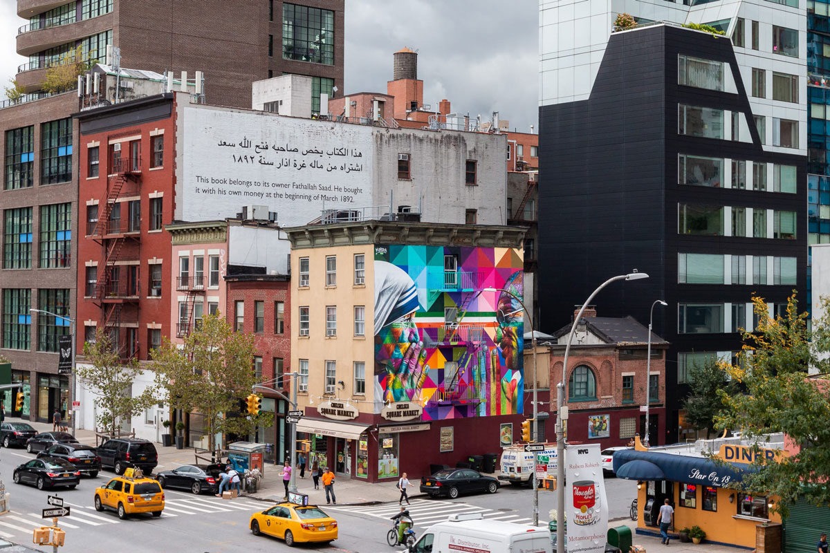 High Line New York mit Blick auf ein Kunstweg meines Lieblings-Street-Art-Künstlers KOBRA.