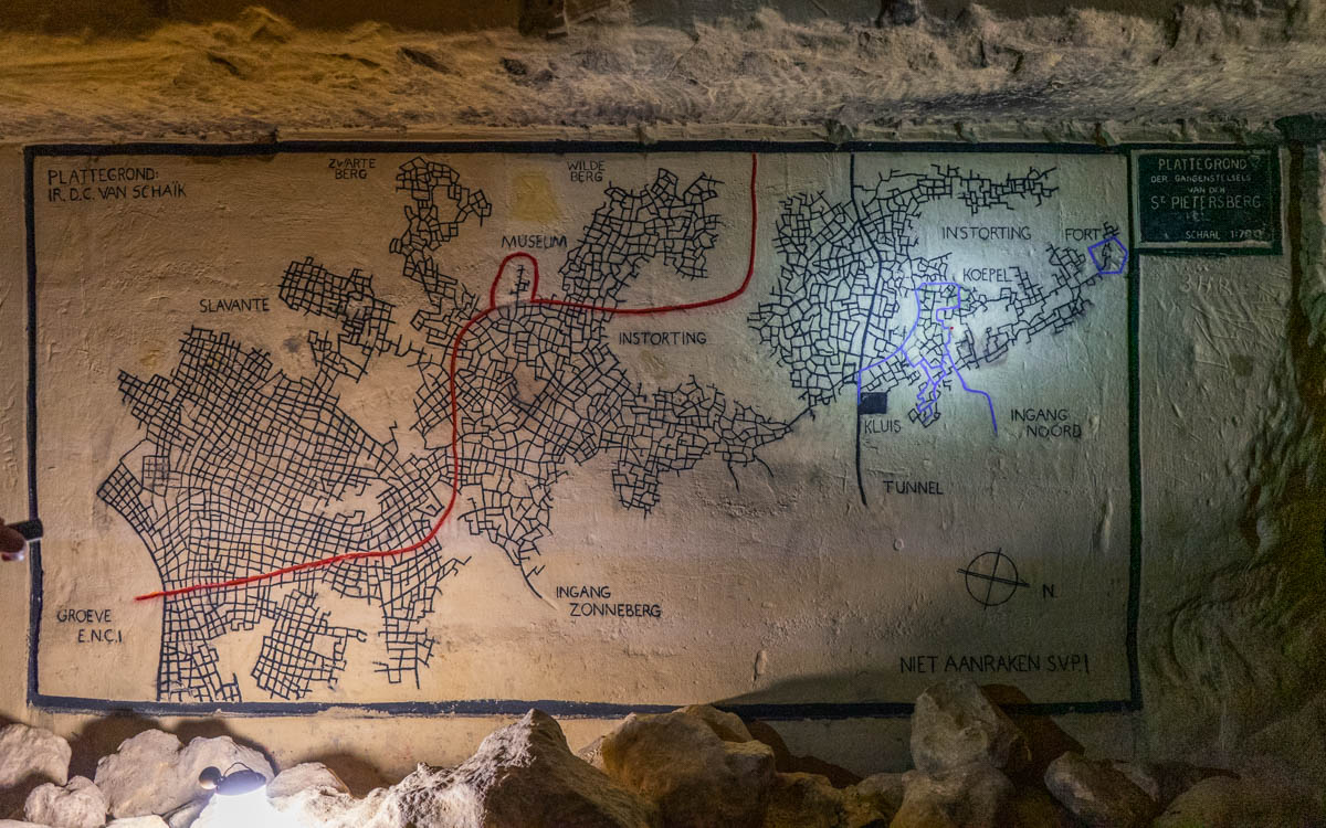 Karte der Grotten in Maastricht
