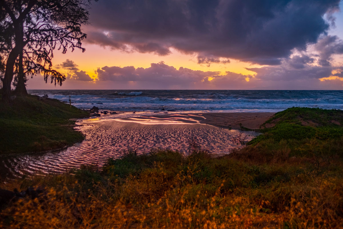 Maui-Sonnenuntergang-Meer