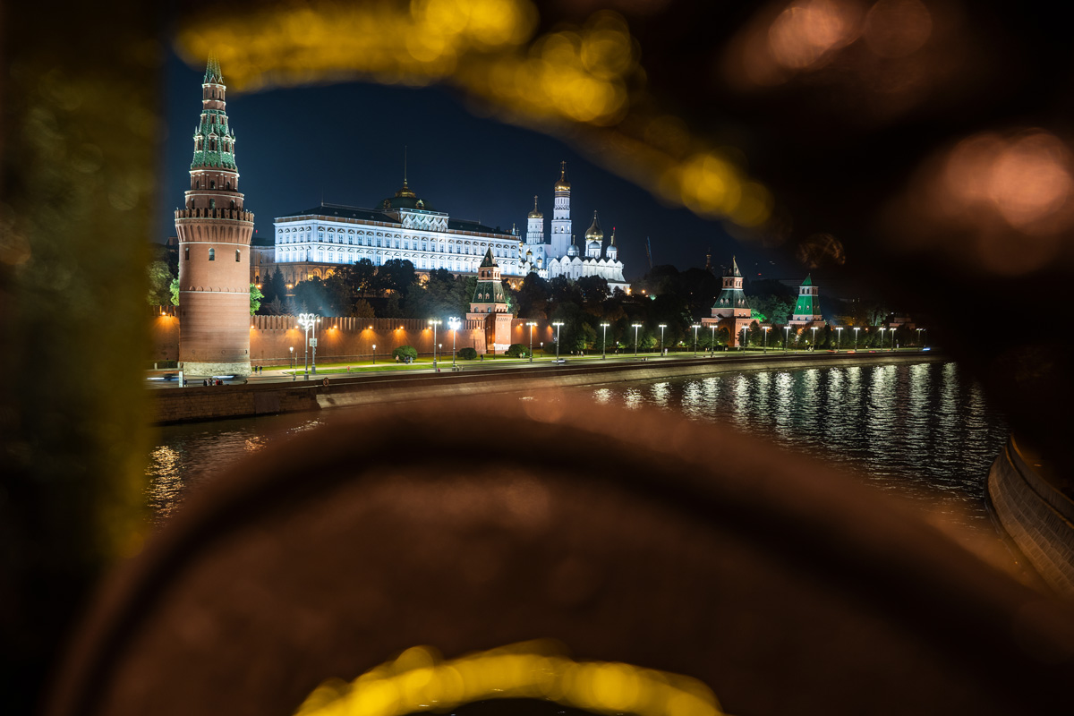 Blick Auf Den Kreml Bei Nacht