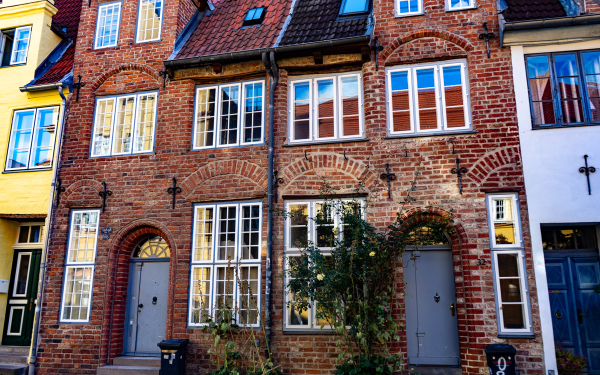 Historische Backsteinhäuser in Lübeck.