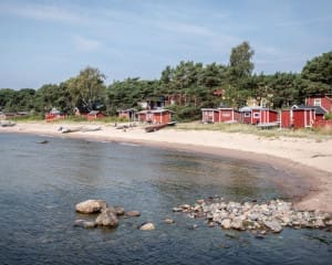 Holzhäuser in Hanko, Finnlands südlichster und sonnigster Stadt