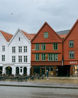 Brygge I Bergen Norwegen Wahrzeichen
