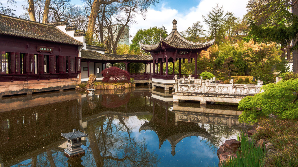 Garten des himmlischen Friedens, Chinesischer Garten im Behtmannpark in Frankfurt