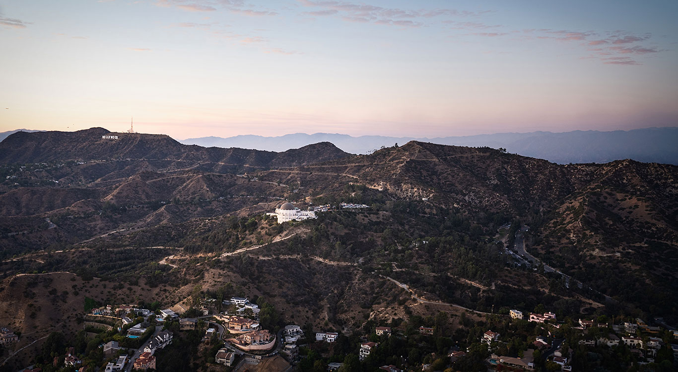 Griffith Observatorium und Hollywood Hills LA