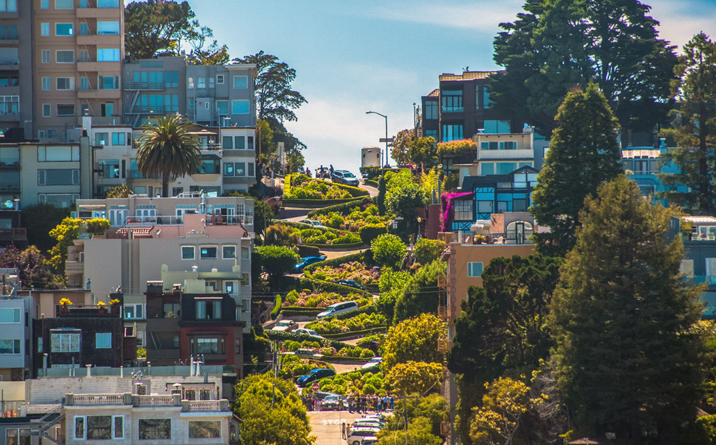 Bekannte Lombard Street San Francisco