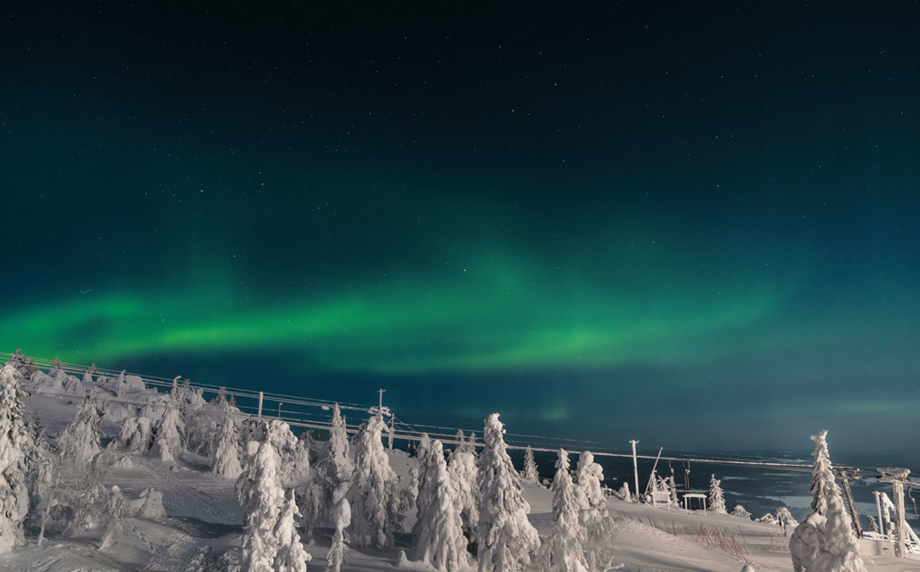 Nordlicht Finnland Winter Iso-Syöte