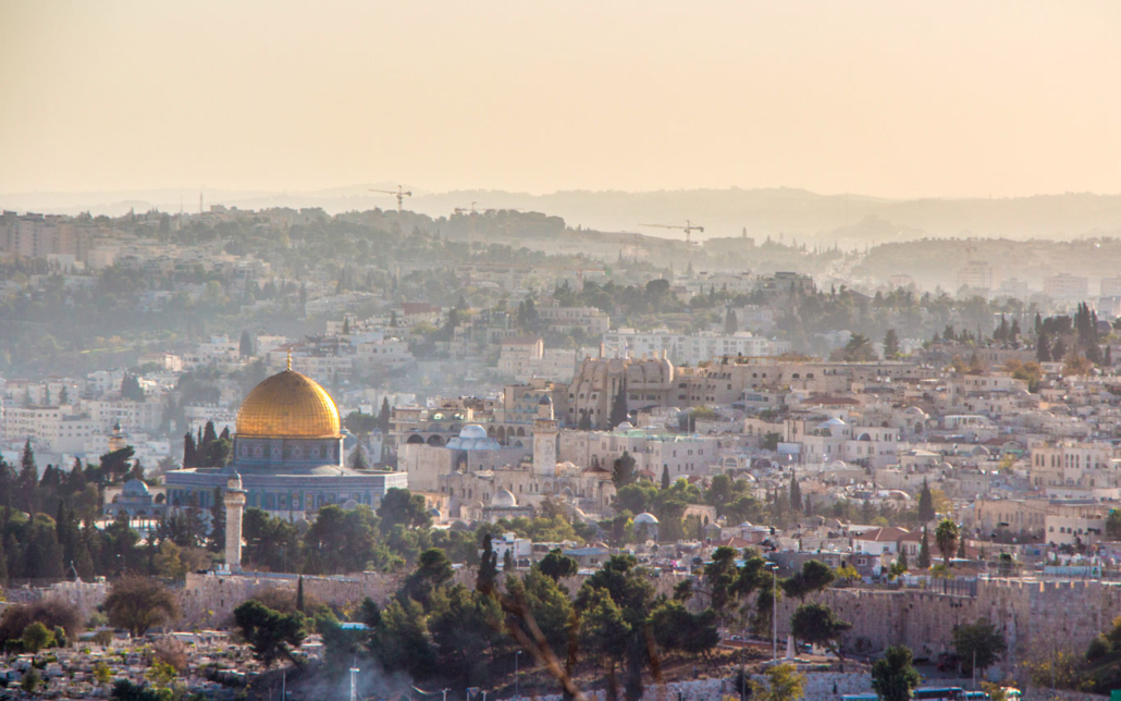 Ausblick vom Skopusberg (Mount Scope) an der Hebräischen Universität in Jerusalem