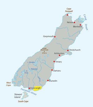 The Catlins Neuseeland Karte