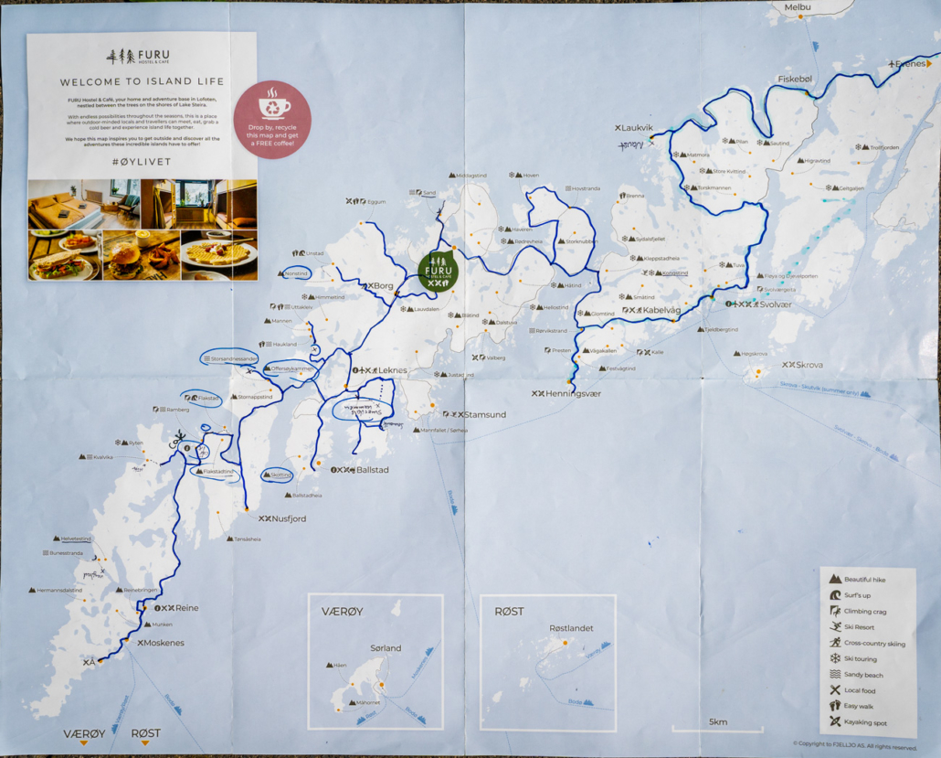 Roadtrip auf den Lofoten: Das ist die Karte zu meiner Route