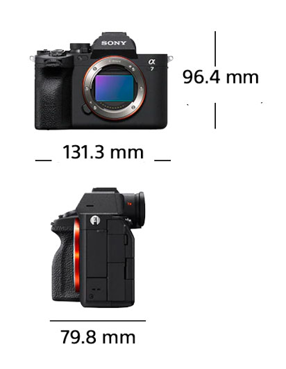 Abmessung Sony Alpha 7 IV Vollformat Kamera