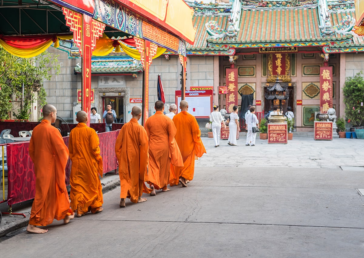 Wat Mangkon Kamalawat in Chinatown in Bangkok