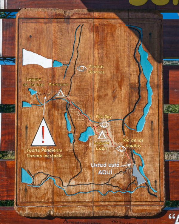 Karte Der Wanderung Laguna De Los Tres In El Chaltén