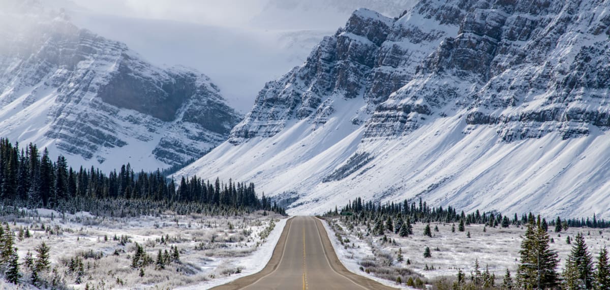 Icefields Parkway Sehenswürdigkeiten Winter