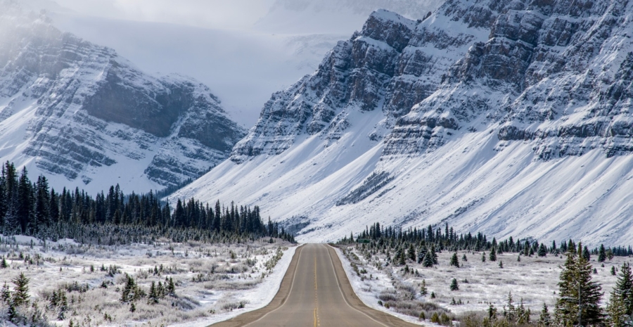 Icefields Parkway Sehenswürdigkeiten Winter