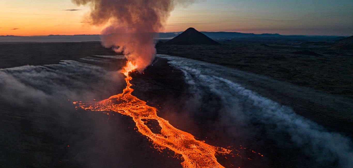 Sonn Vulkan Auf Island Ein Spektakulares Naturschauspiel
