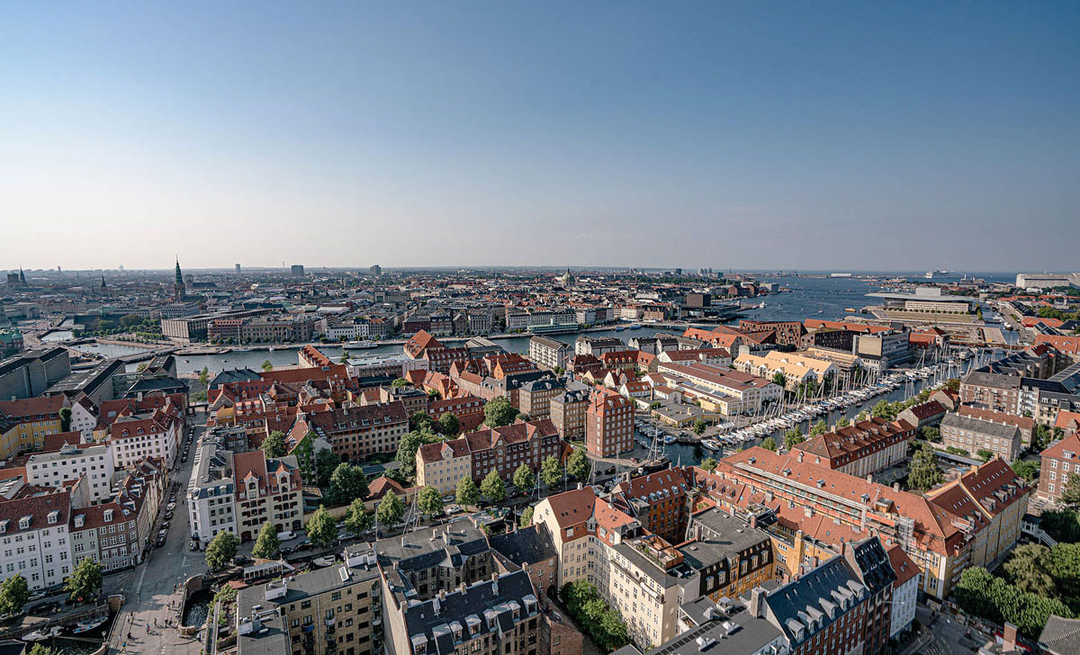 Aussicht von der Erlöserkirche in Kopenhagen.