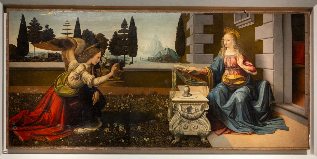 Die Verkündigung von Andrea del Verrocchio und Leonardo da Vinci 