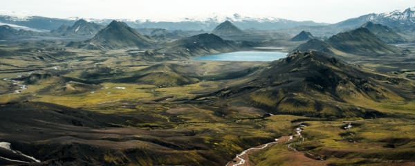 Laugavegur Trail Island wandern: Aussicht auf Álftavatn