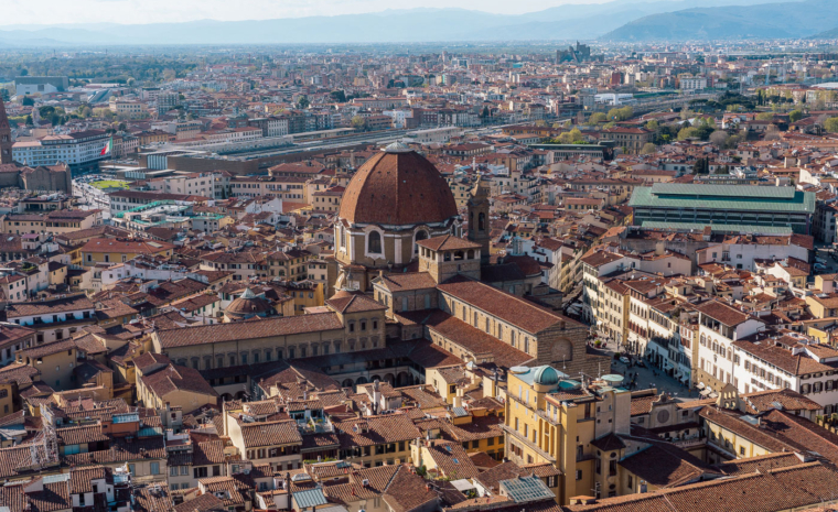 Florenz Blick auf Medici Kapelle von oben