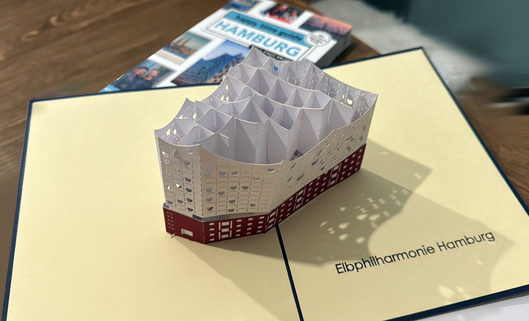 Gutschein mit 3D Karte Elbphilharmonie Hamburg