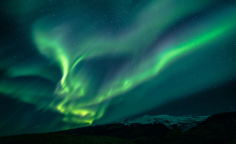Polarlichter Island Winter