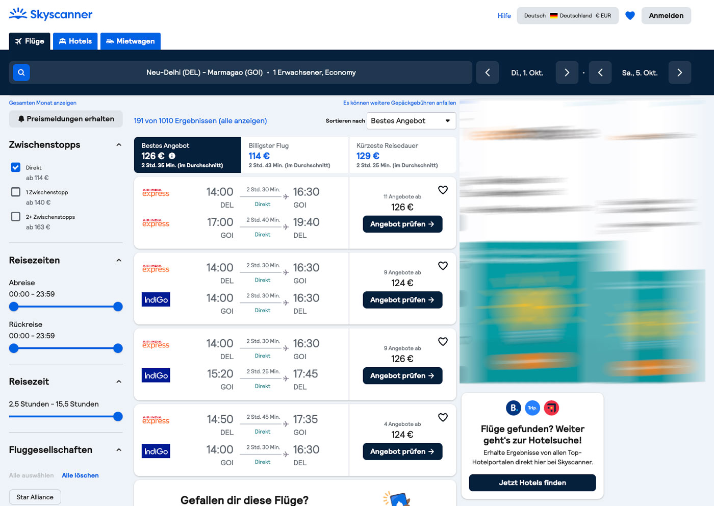 Günstige Flüge finden mit Skyscanner