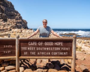 Katrin (viel-unterwegs.de) am Kap der Guten Hoffnung in Südafrika