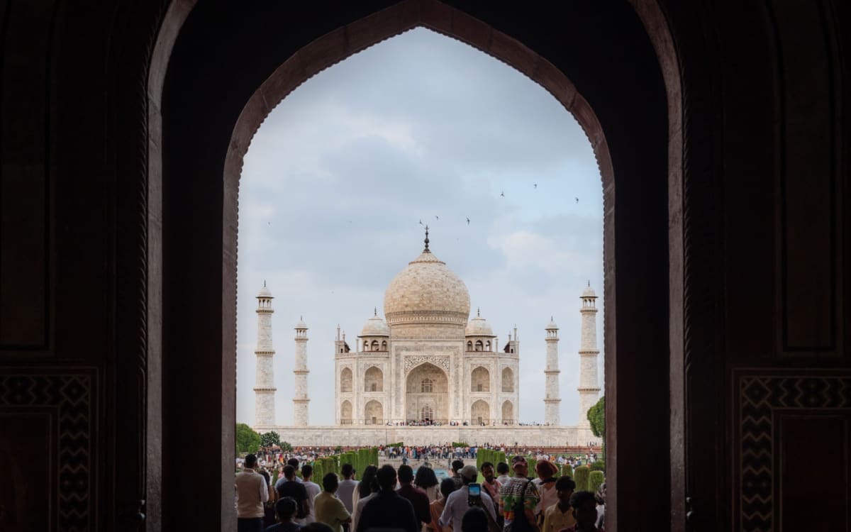 Taj Mahal erster Anblick beim Betreten