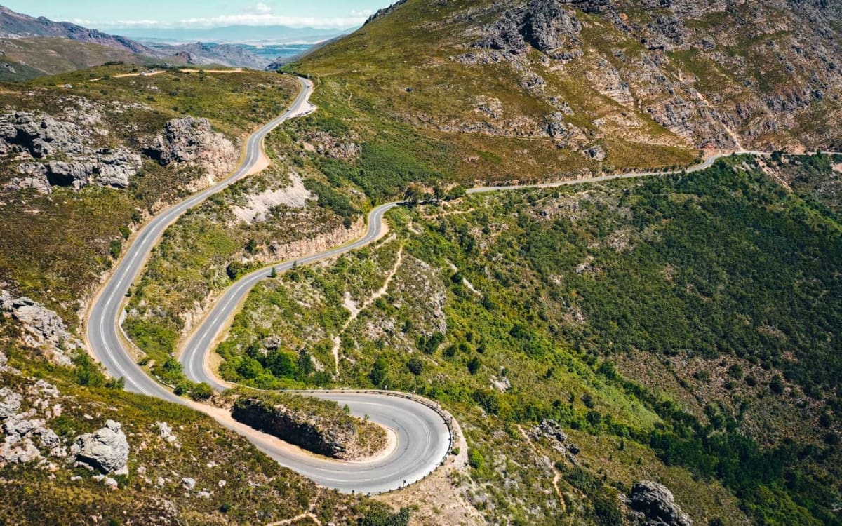 Franschhoek Pass nach Franschhoel in den Winelands