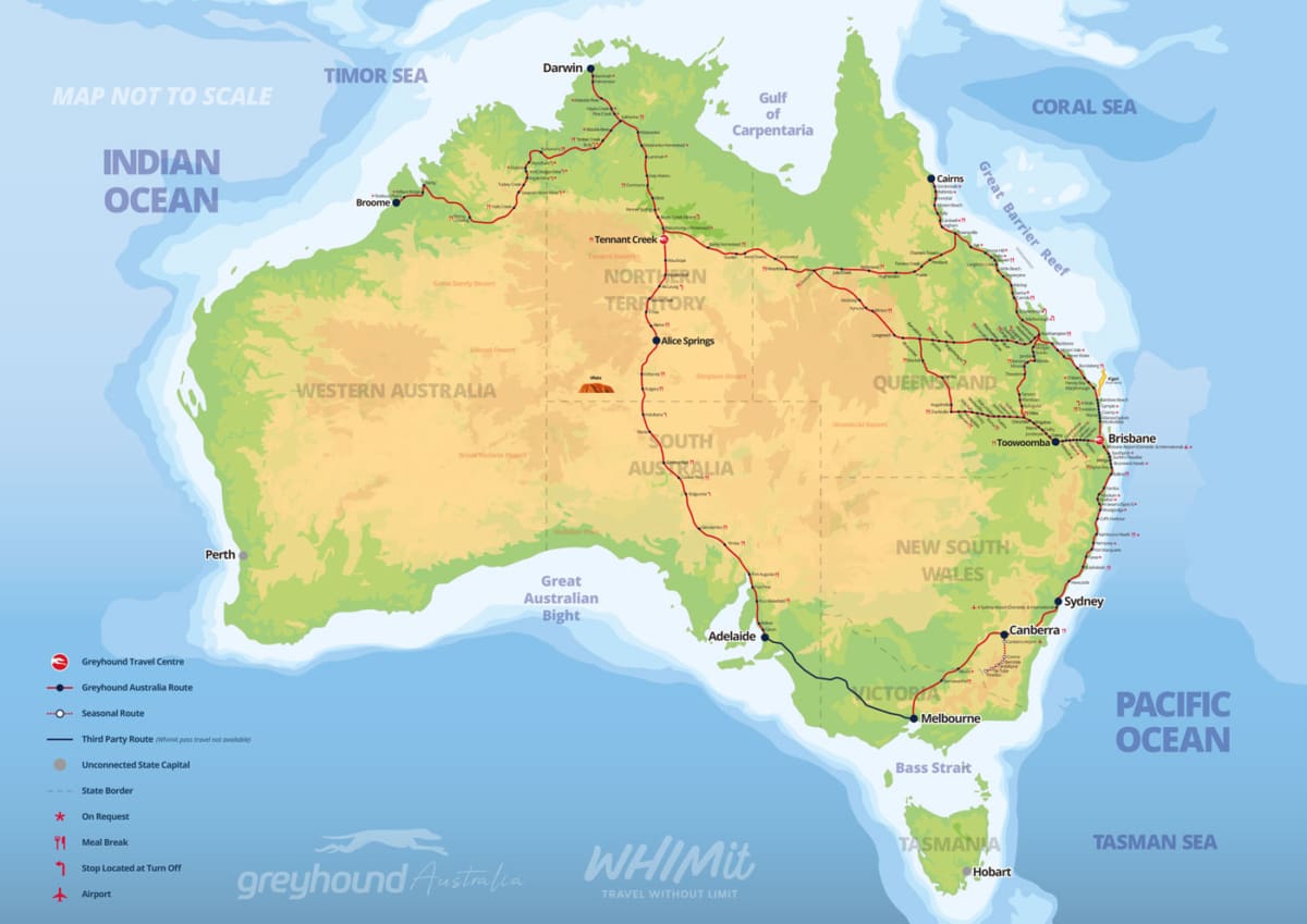 Busnetz Greyhound Australien